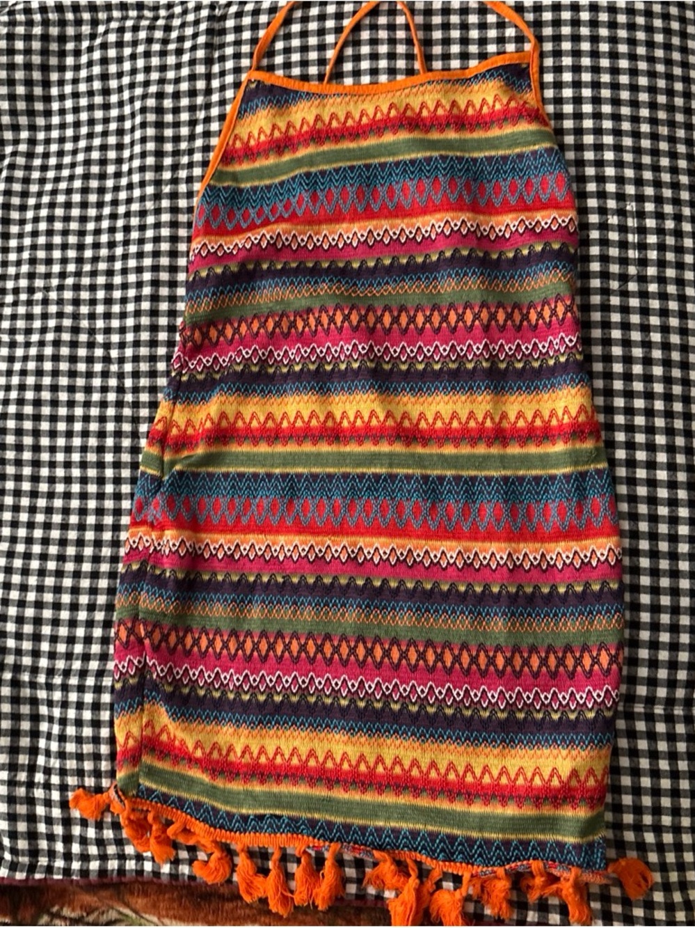 & Other Stories Multicolor Knit Stripe Tassel Mini Dress